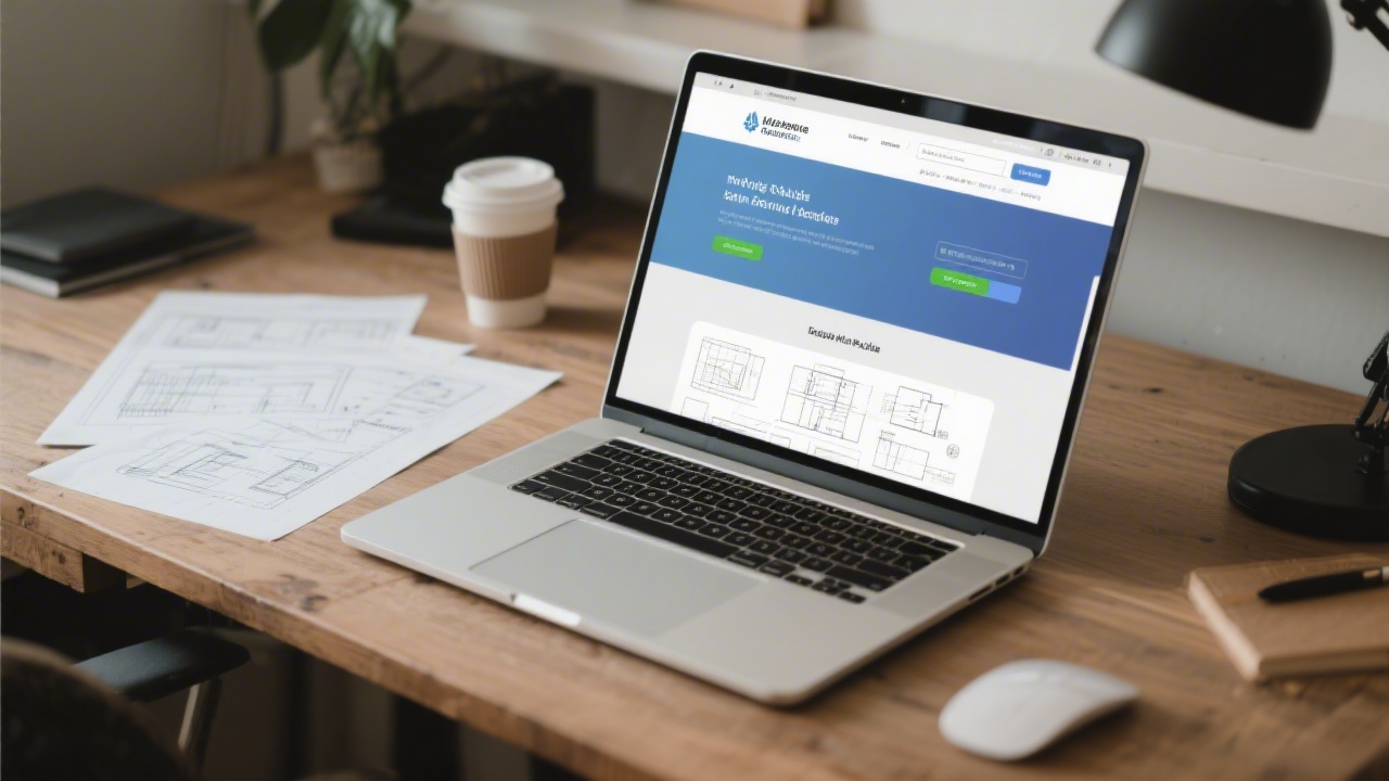 Clean minimal server room visualization with network lines, representing reliable hosting, security, and Cloudflare protection for WordPress websites